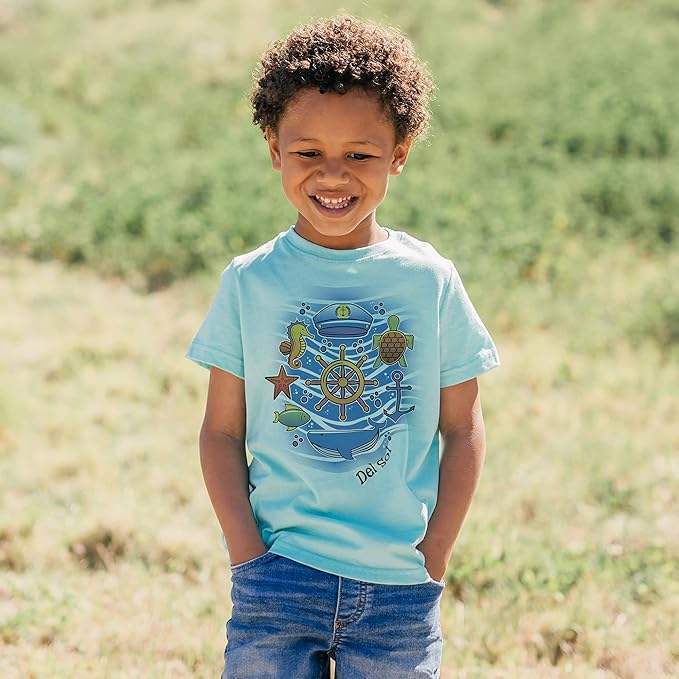 Kids Crew Tee - Sea Adventure by DelSol for Kids - 1 Pc T-Shirt (4T)