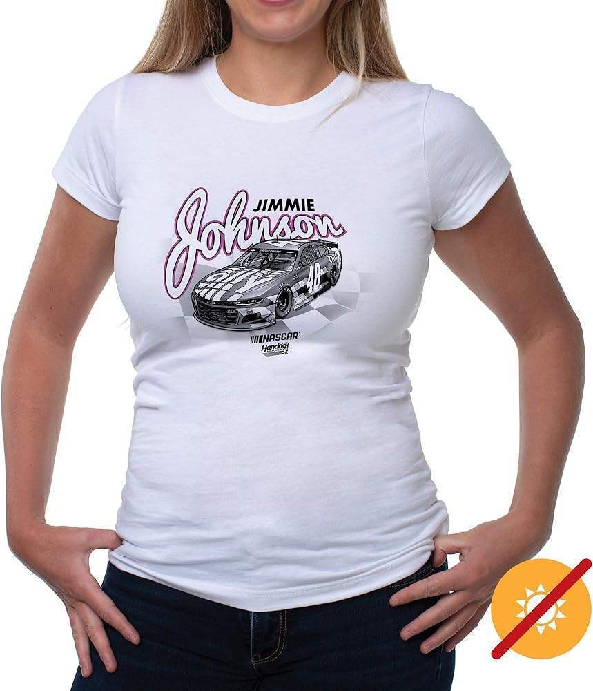 NASCAR Womens Crew Tee - Jimmie Johnson - 7 White by DelSol for Women - 1 Pc T-Shirt (M)