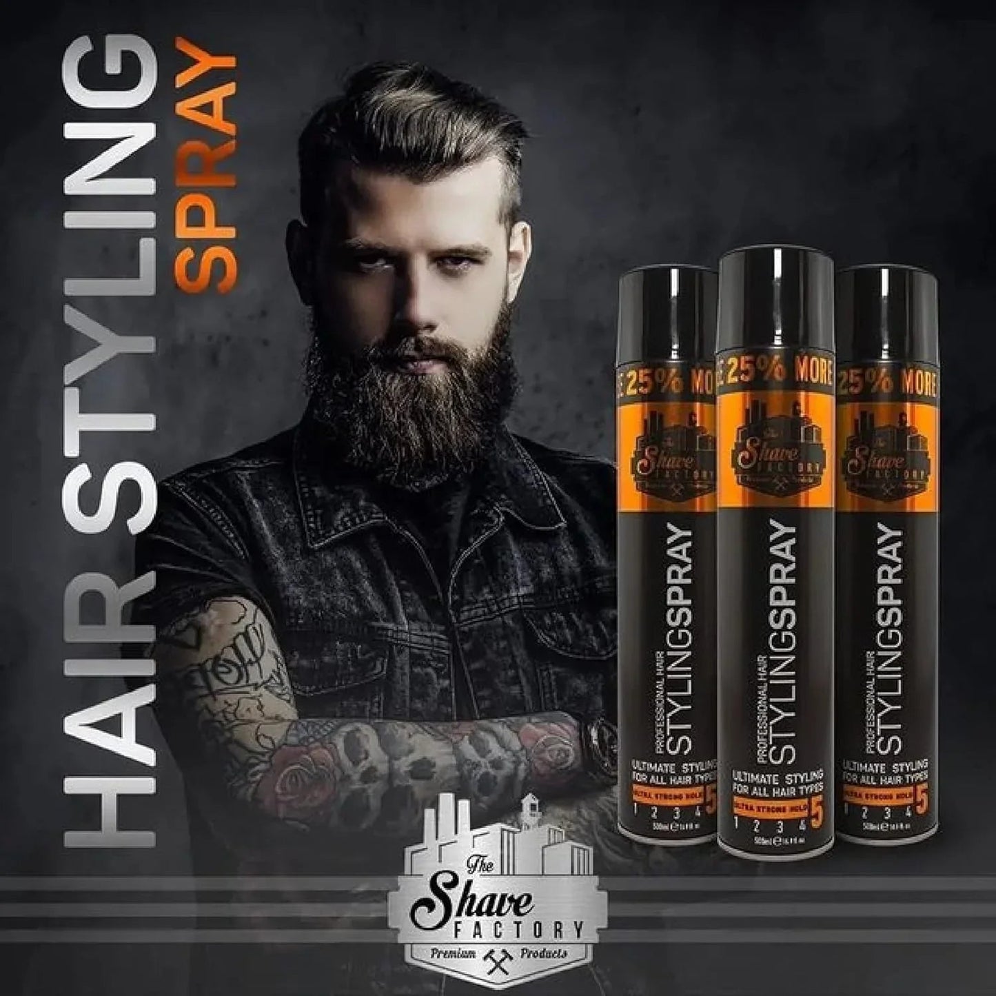 The Shave Factory Hair Styling Spray 500ml / 16.9 oz