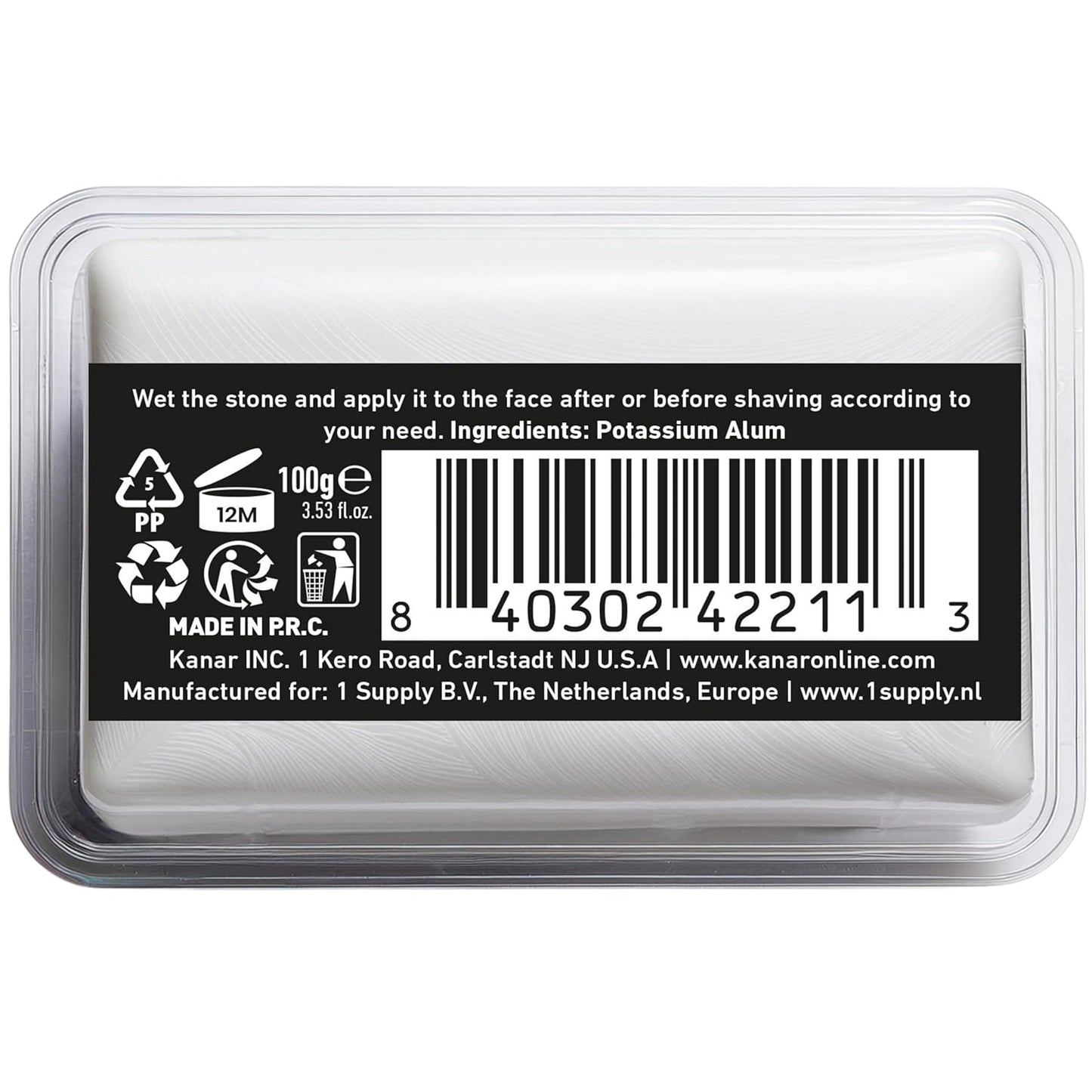The Shave Factory Alum Block Aftershave for Shaving Razor 100g / 3.53 oz