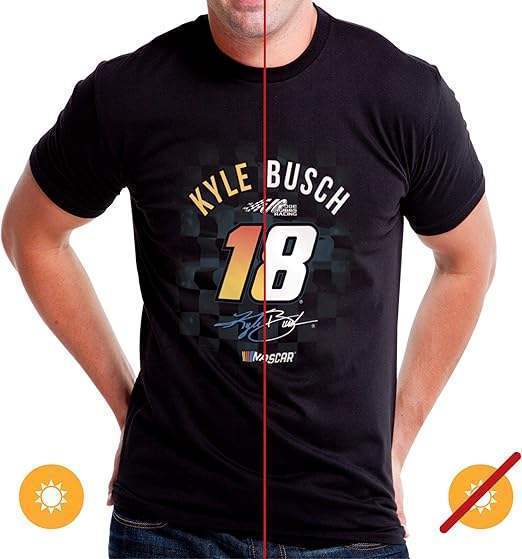 NASCAR Mens Classic Crew Tee - Kyle Busch - 2 Black by DelSol for Men - 1 Pc T-Shirt (S)