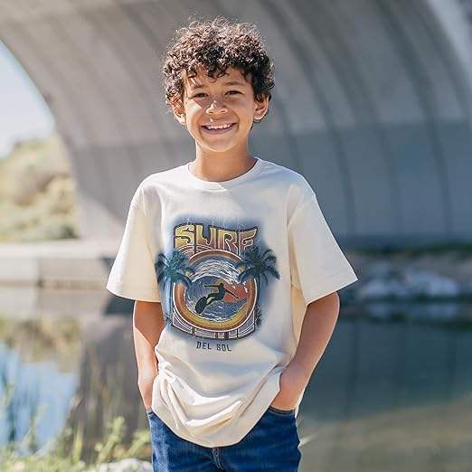 Men Crew Tee - Surf - Beige by DelSol for Men - 1 Pc T-Shirt (YL)