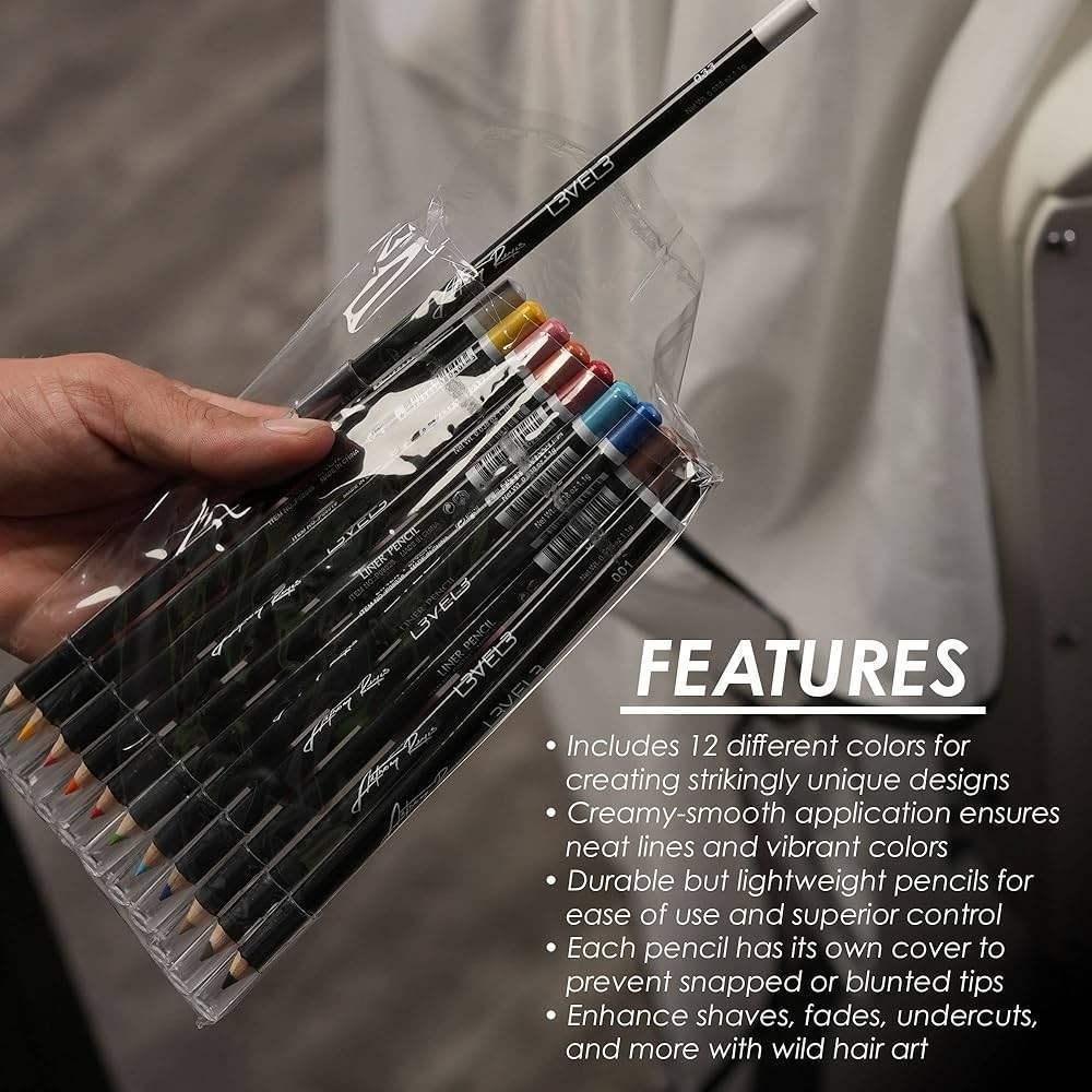 L3VEL3 12Pk Liner Pencils Assorted Colors 3-ep1001As-12Pk