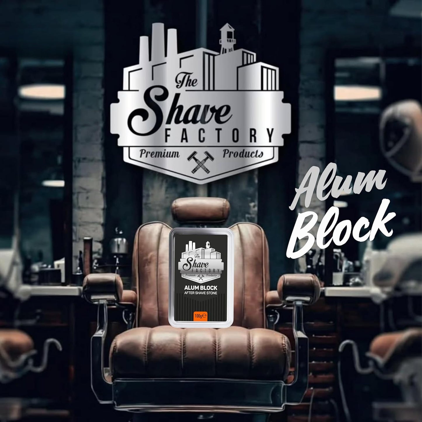 The Shave Factory Alum Block Aftershave for Shaving Razor 100g / 3.53 oz