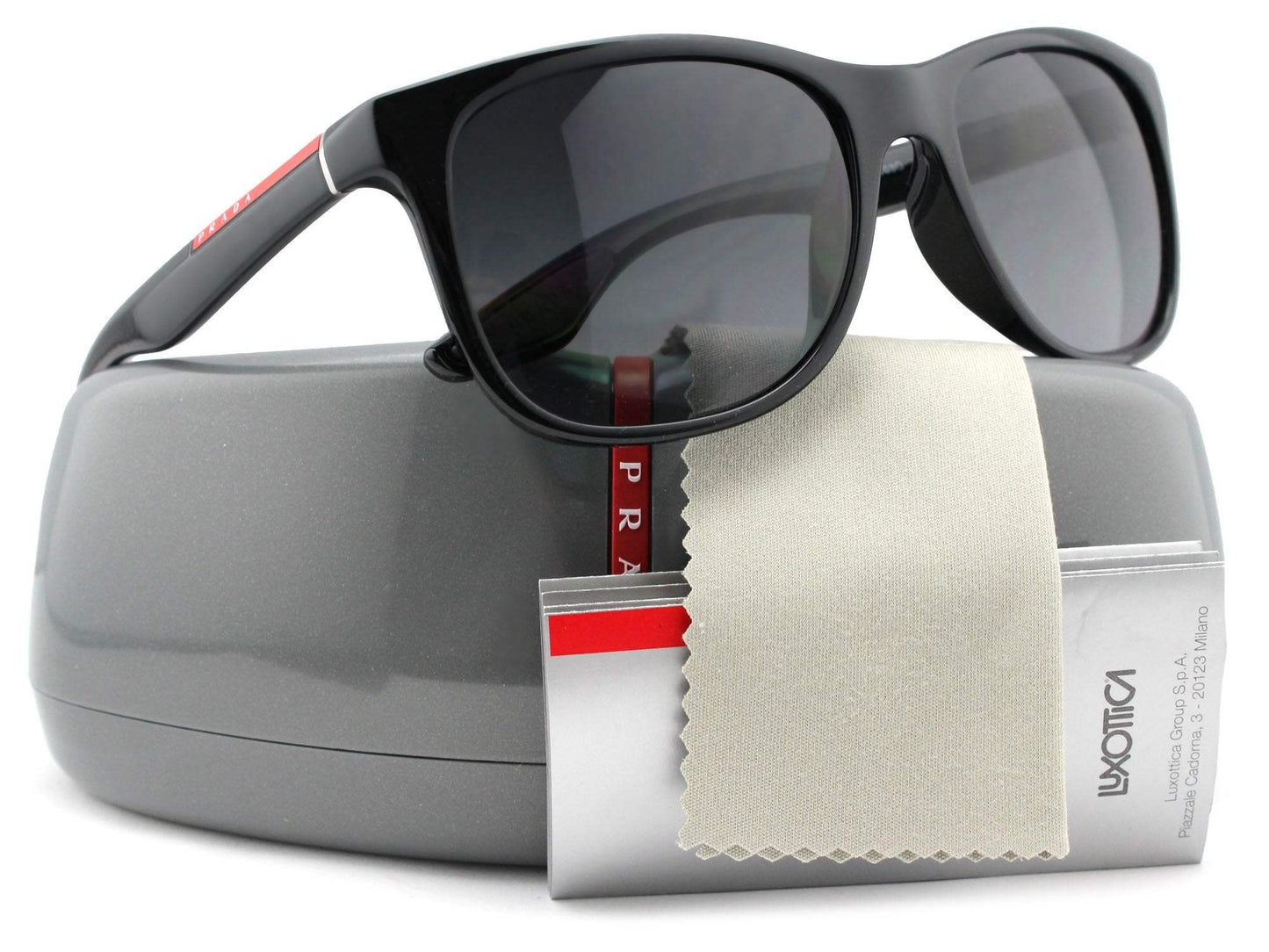 Prada SPS 03O 1AB-5W1 - Black-Grey Gradient Polarized by Prada for Unisex - 55-18-140 mm Sunglasses