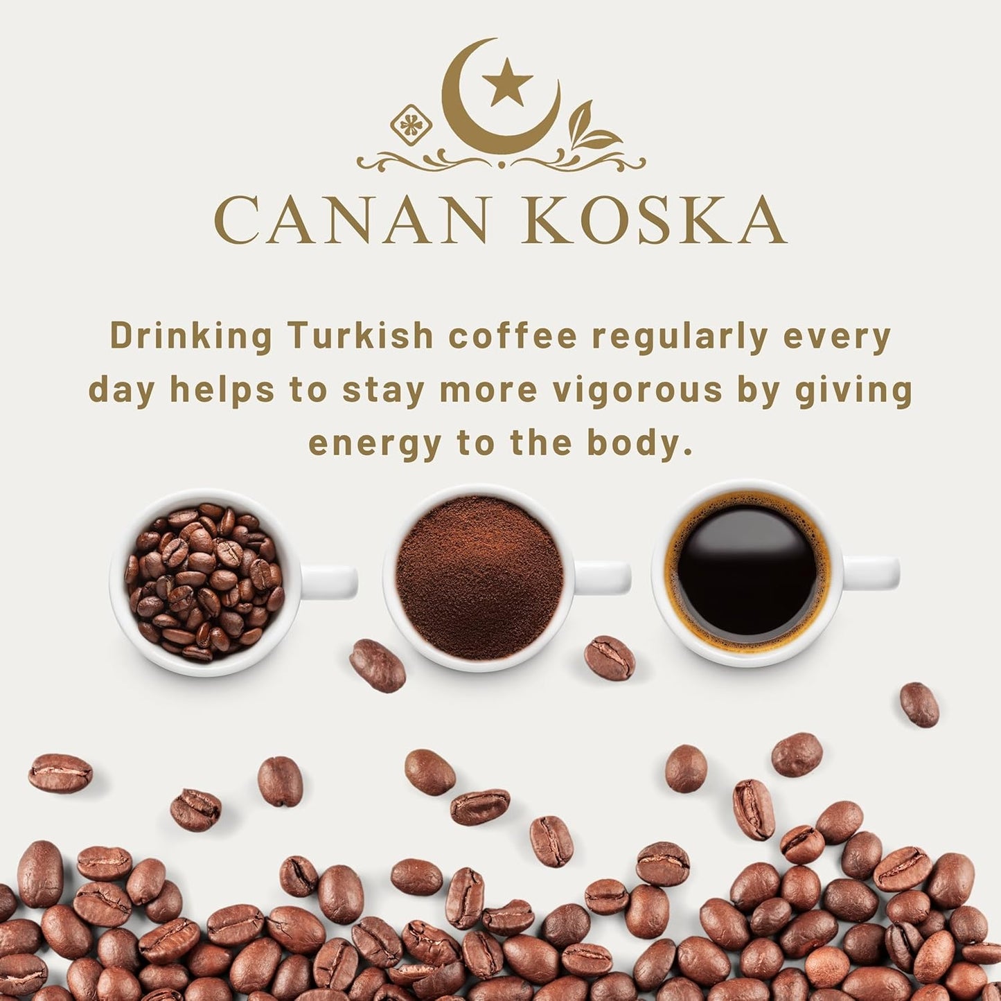 Canan Koska Turkish Coffee Medium Roast Ground Coffee 100% Arabica