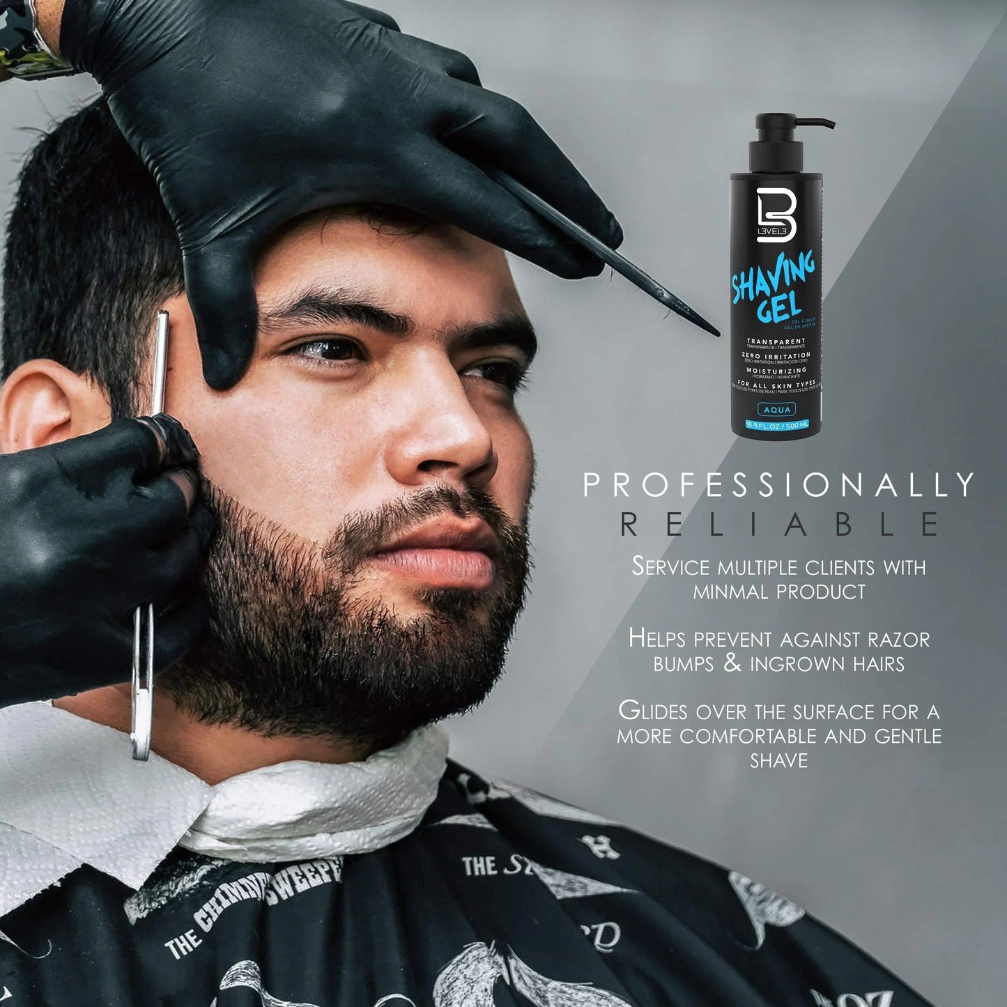 L3VEL3 Shaving Gel Aqua 500ml / 16.9 oz