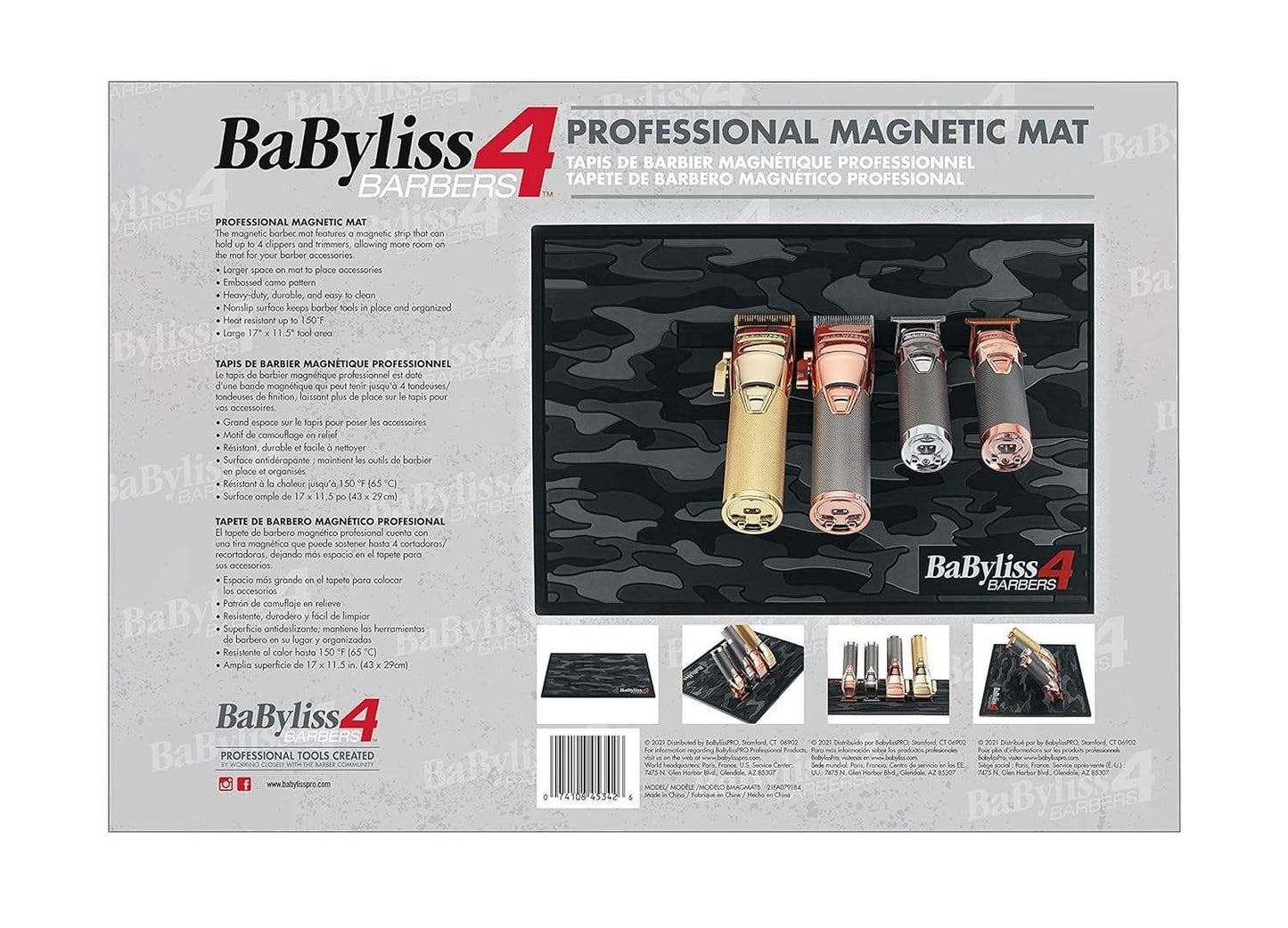 BaByliss Pro Black Camo Magnetic Strip Barber Mat