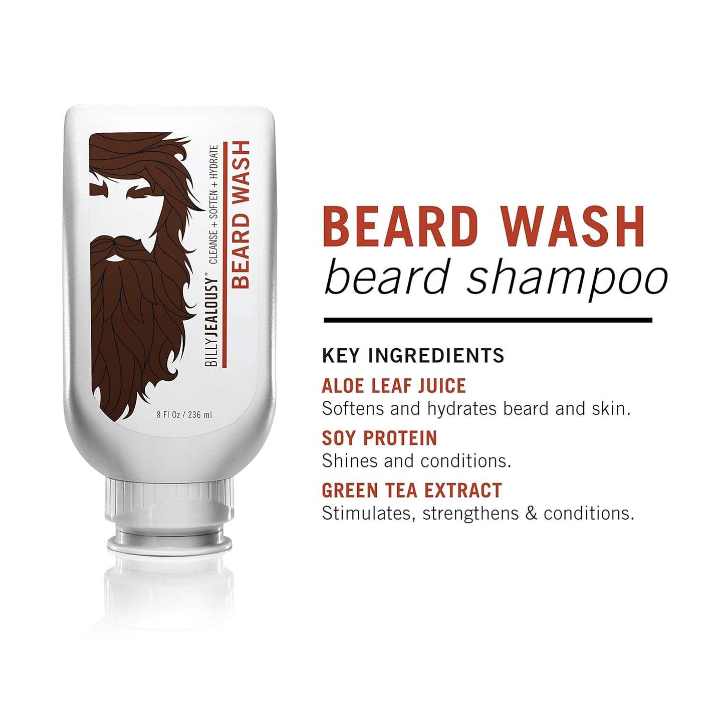 Beard Wash by Billy Jealousy for Men - 8 oz Beard Wash