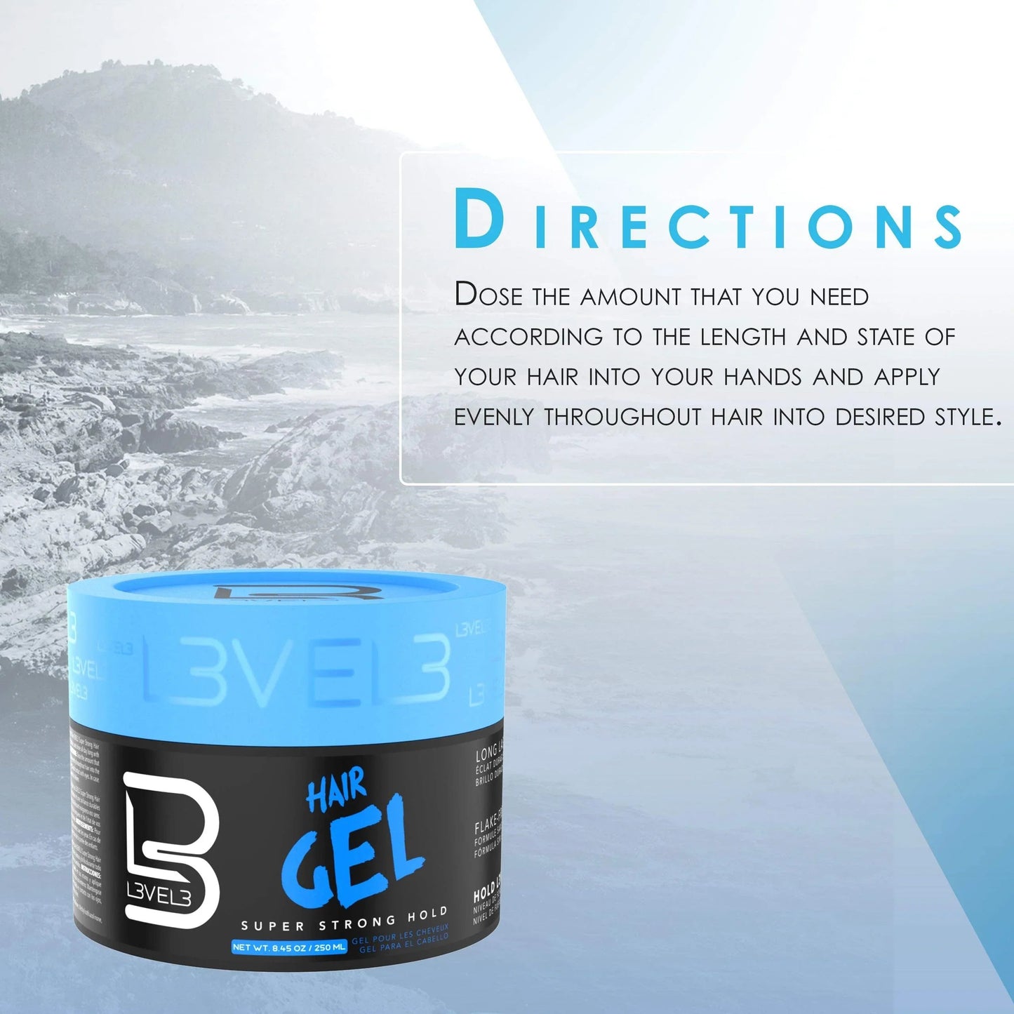 L3VEL3 Hair Styling Gel 500ml / 16.9 oz