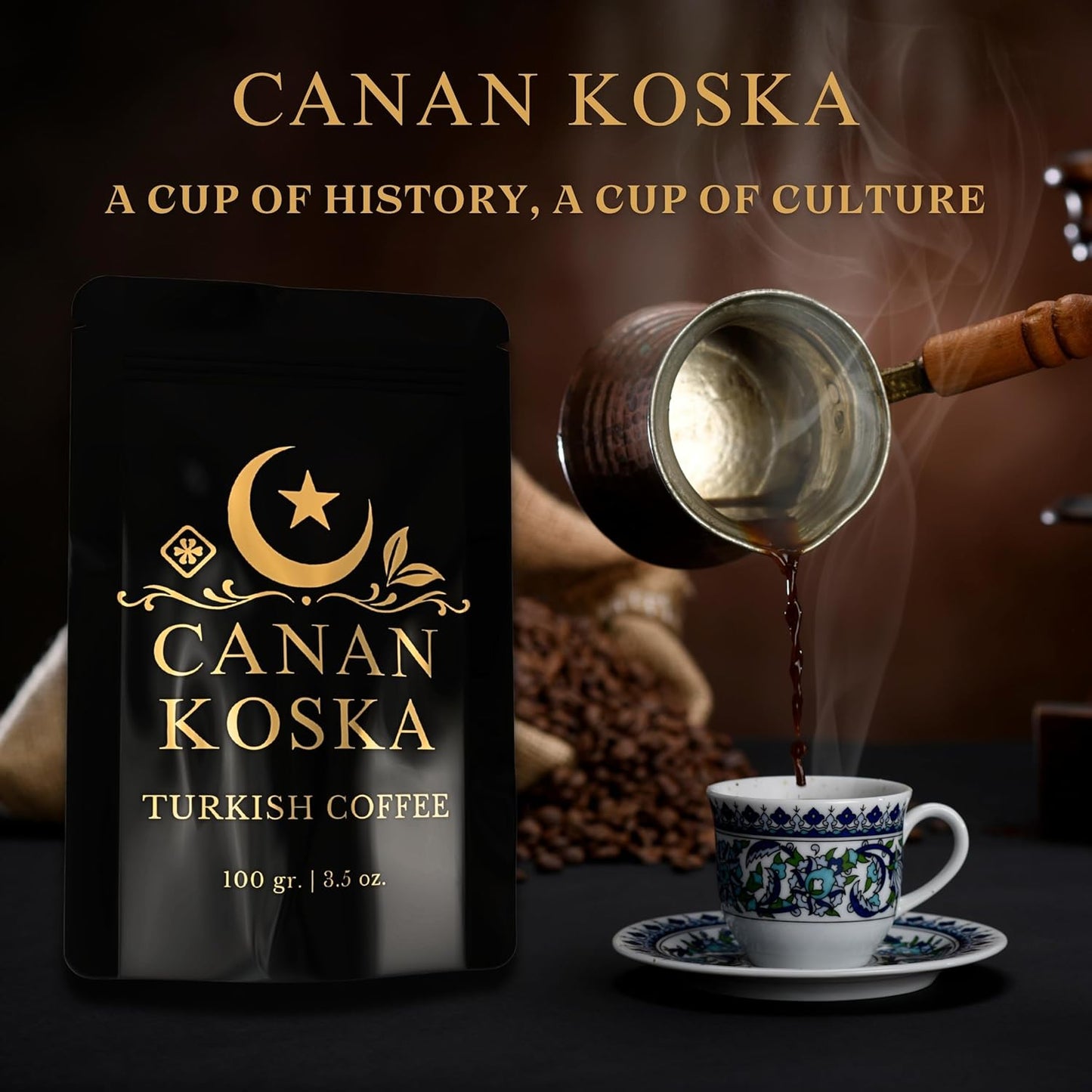 Canan Koska Turkish Coffee Medium Roast Ground Coffee 100% Arabica