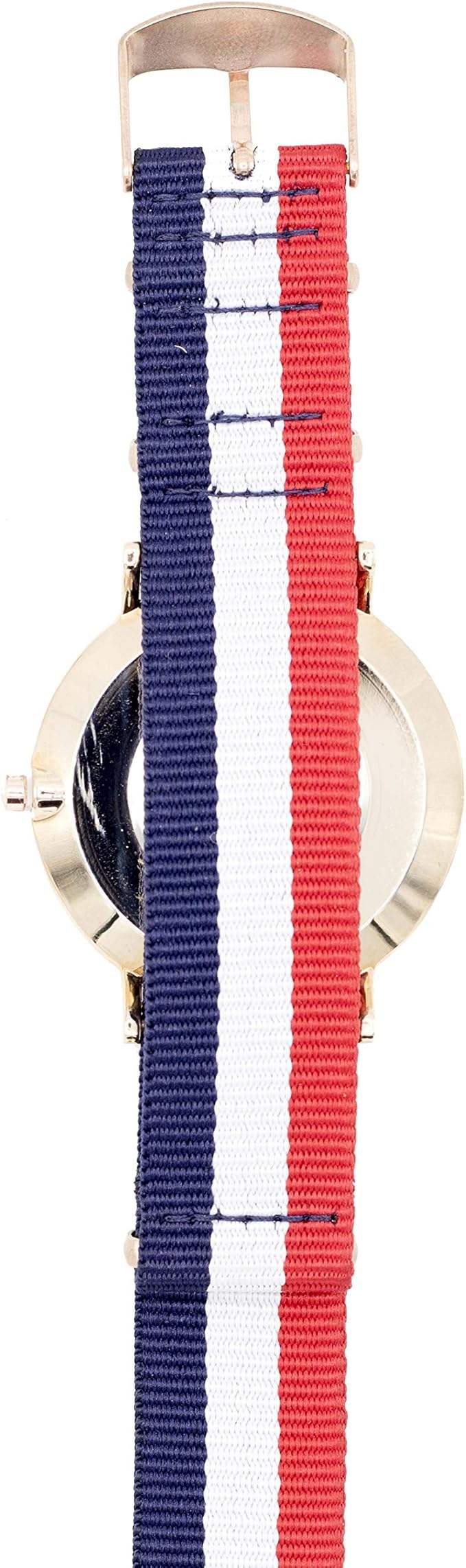 AO-65 Somand - Rose Gold/Navy Blue-White-Red Nylon Strap Watch by Andreas Osten for Unisex - 1 Pc Watch