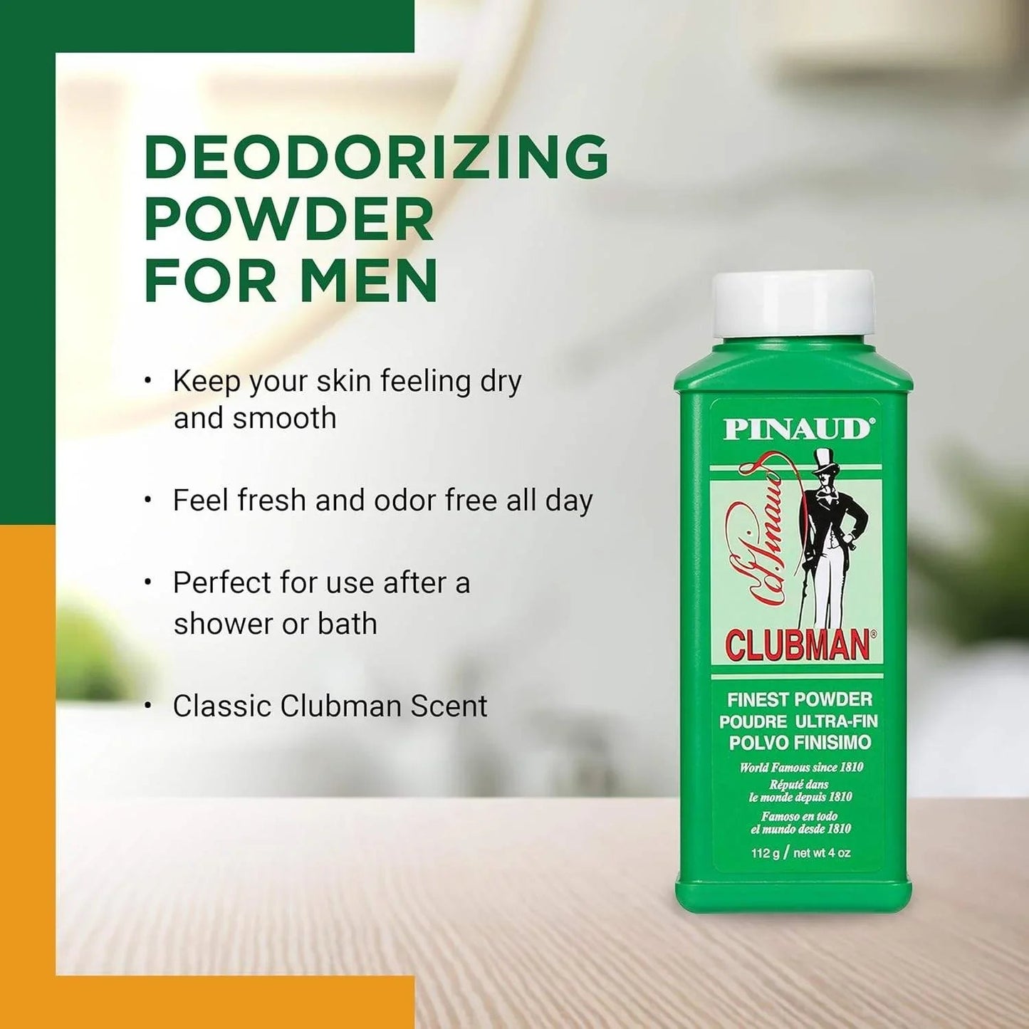 Clubman Talc White 120ml / 4 oz