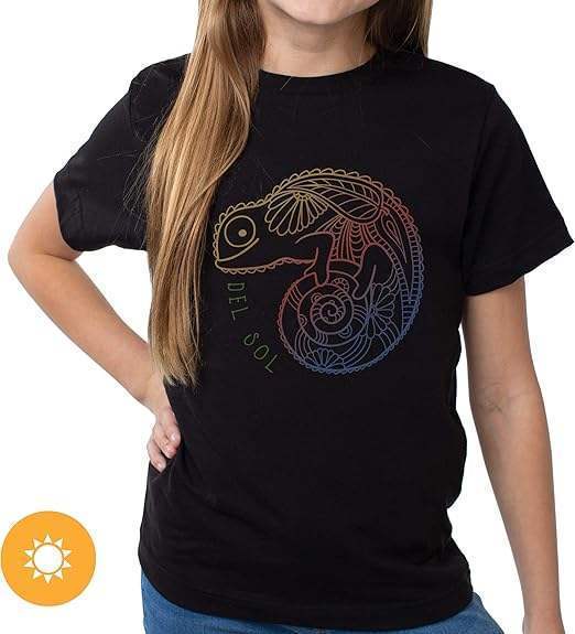Girls Crew Tee - Chameleon - Black by DelSol for Women - 1 Pc T-Shirt (YXS)