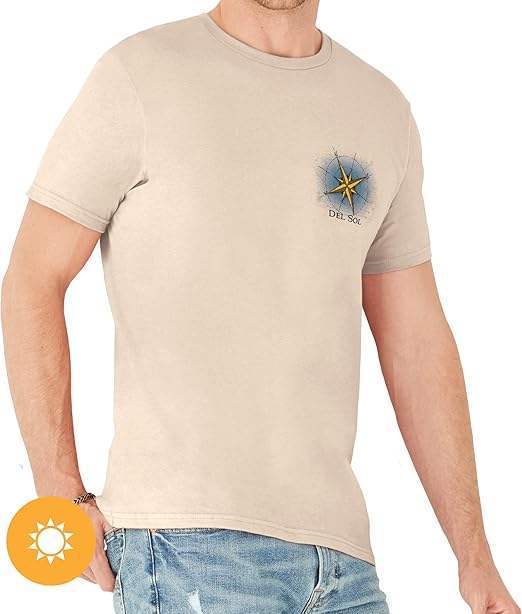 Men Classic Crew Tee - Lost Atlas - Beige by DelSol for Men - 1 Pc T-Shirt (2XL)