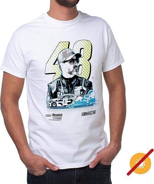 NASCAR Mens Classic Crew Tee - Jimmie Johnson - 4 White by DelSol for Men - 1 Pc T-Shirt (L)