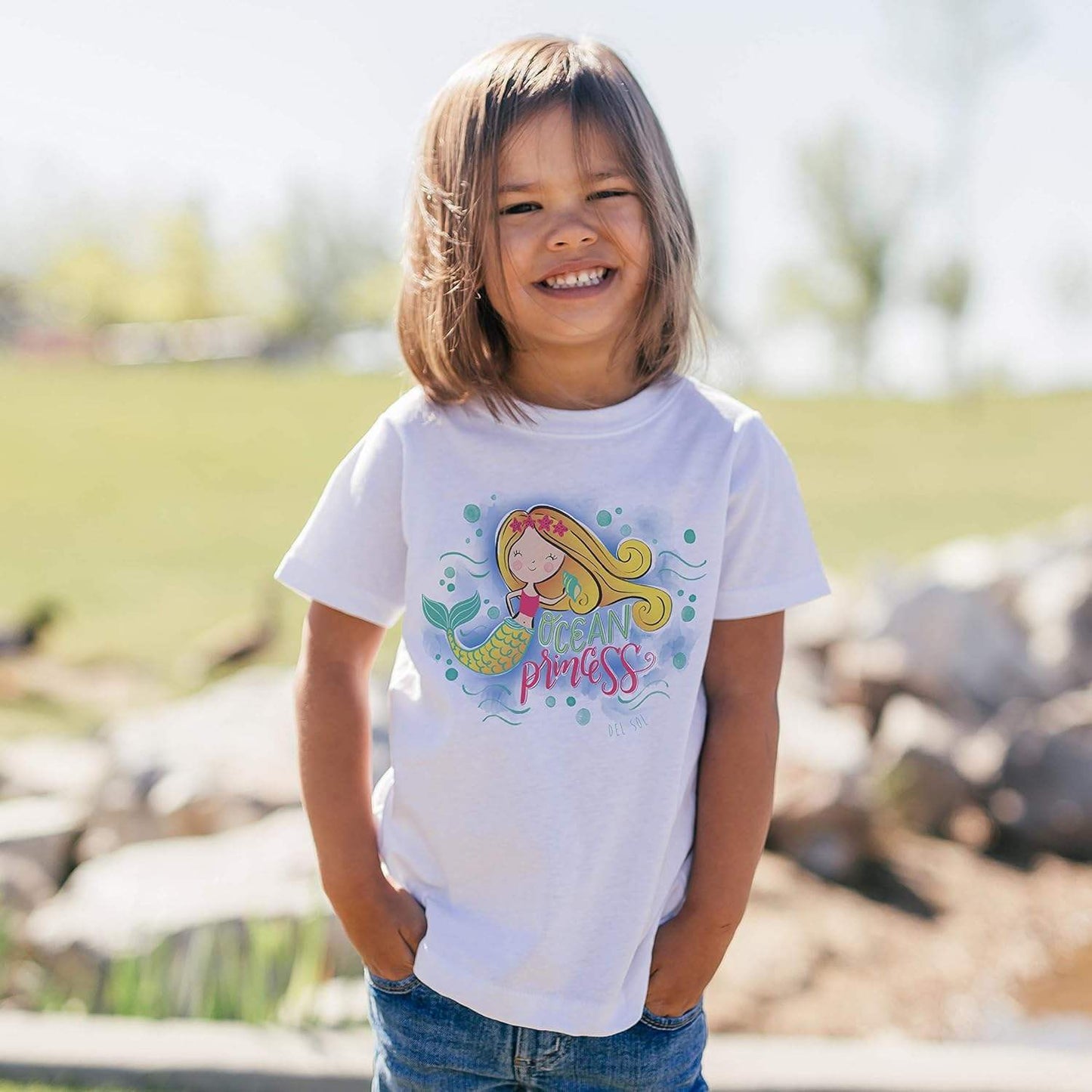 Kids Crew Tee - Ocean Princess by DelSol for Kids - 1 Pc T-Shirt (2T)