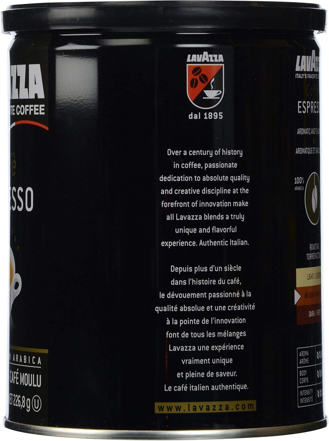 Caffe Espresso Medium Roast Ground Coffee by Lavazza for Unisex - 8 oz Coffee