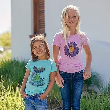 Girls Crew Tee - Oopsy Daisy - Lilac by DelSol for Women - 1 Pc T-Shirt (YM)