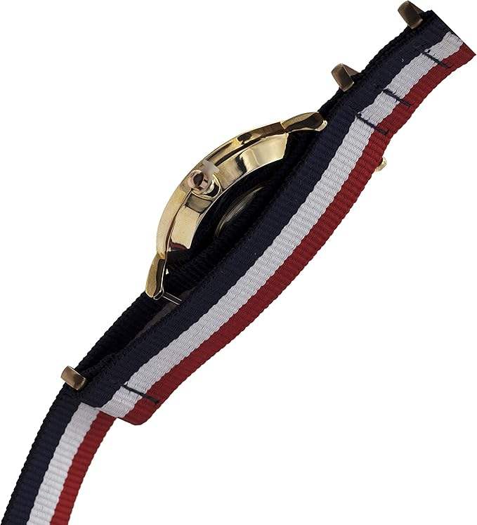 AO-65 Somand - Rose Gold/Navy Blue-White-Red Nylon Strap Watch by Andreas Osten for Unisex - 1 Pc Watch