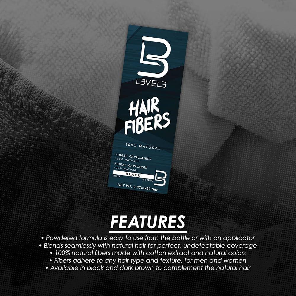 L3VEL3 Hair Fibers Black 30ml / 0.97 oz - Multipack