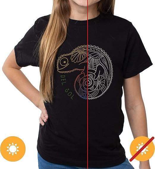 Girls Crew Tee - Chameleon - Black by DelSol for Women - 1 Pc T-Shirt (YXL)