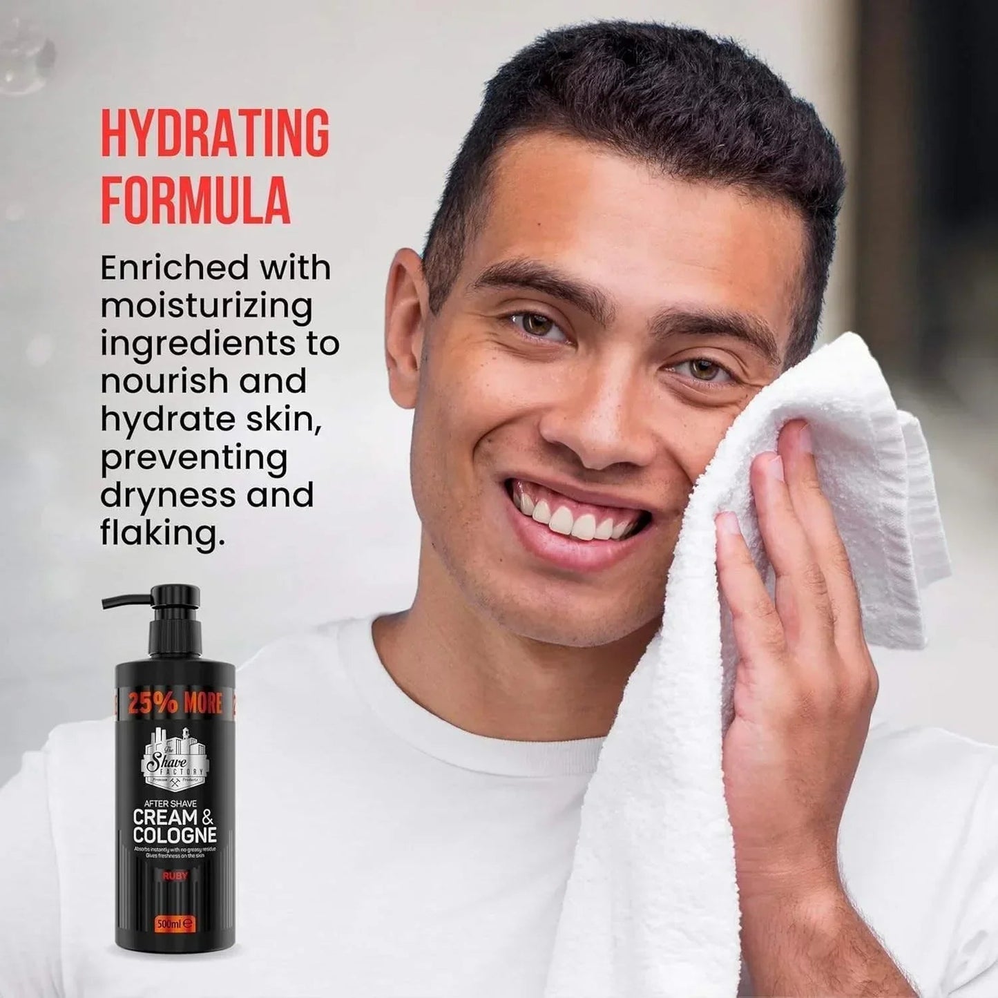 The Shave Factory After Shave Cream & Cologne 2 in 1 Ruby 500ml / 16.9 oz