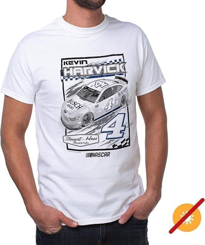 NASCAR Mens Classic Crew Tee - Kevin Harvick - 1 White by DelSol for Men - 1 Pc T-Shirt (S)