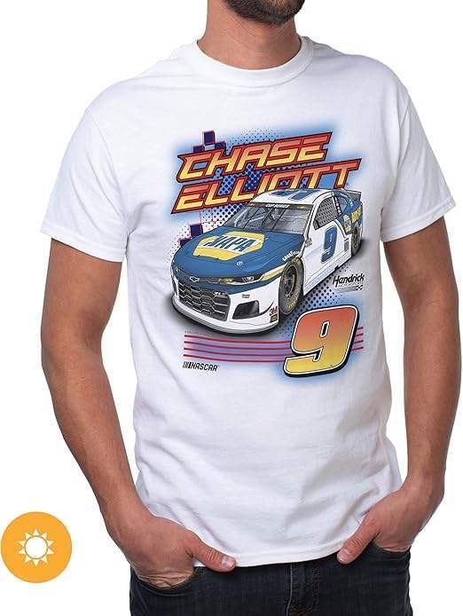 NASCAR Mens Classic Crew Tee - Chase Elliot - 1 White by DelSol for Men - 1 Pc T-Shirt (L)