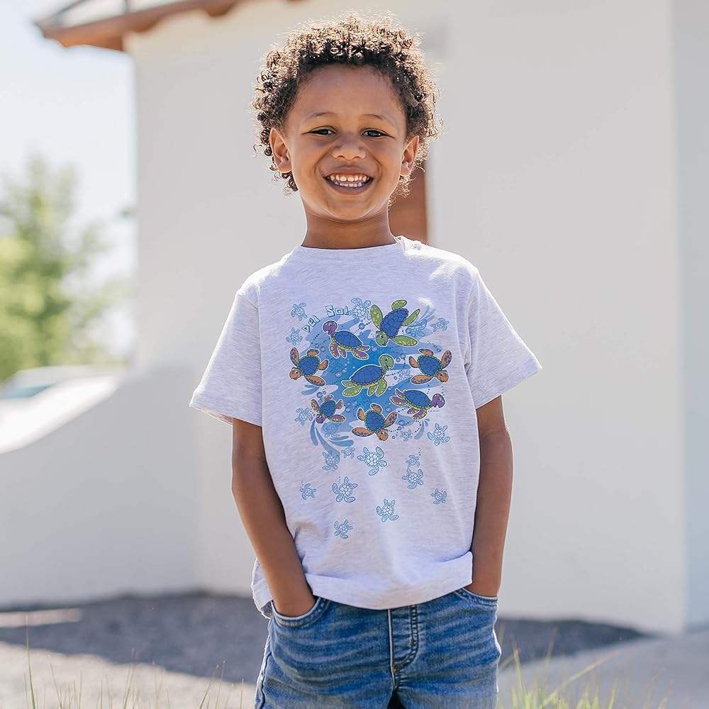 Kids Crew Tee - Turtle Time - Ash by DelSol for Kids - 1 Pc T-Shirt (2T)
