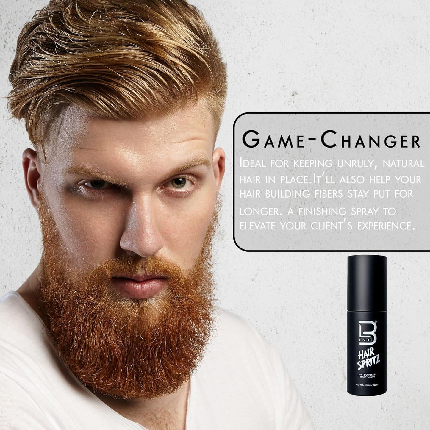 L3VEL3 Hair Spritz Spray 100ml / 3.3 oz
