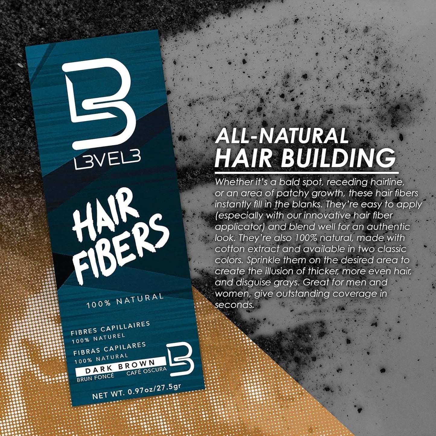 L3VEL3 Hair Fibers Dark Brown 0.97 oz