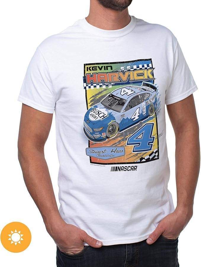 NASCAR Mens Classic Crew Tee - Kevin Harvick - 1 White by DelSol for Men - 1 Pc T-Shirt (2XL)