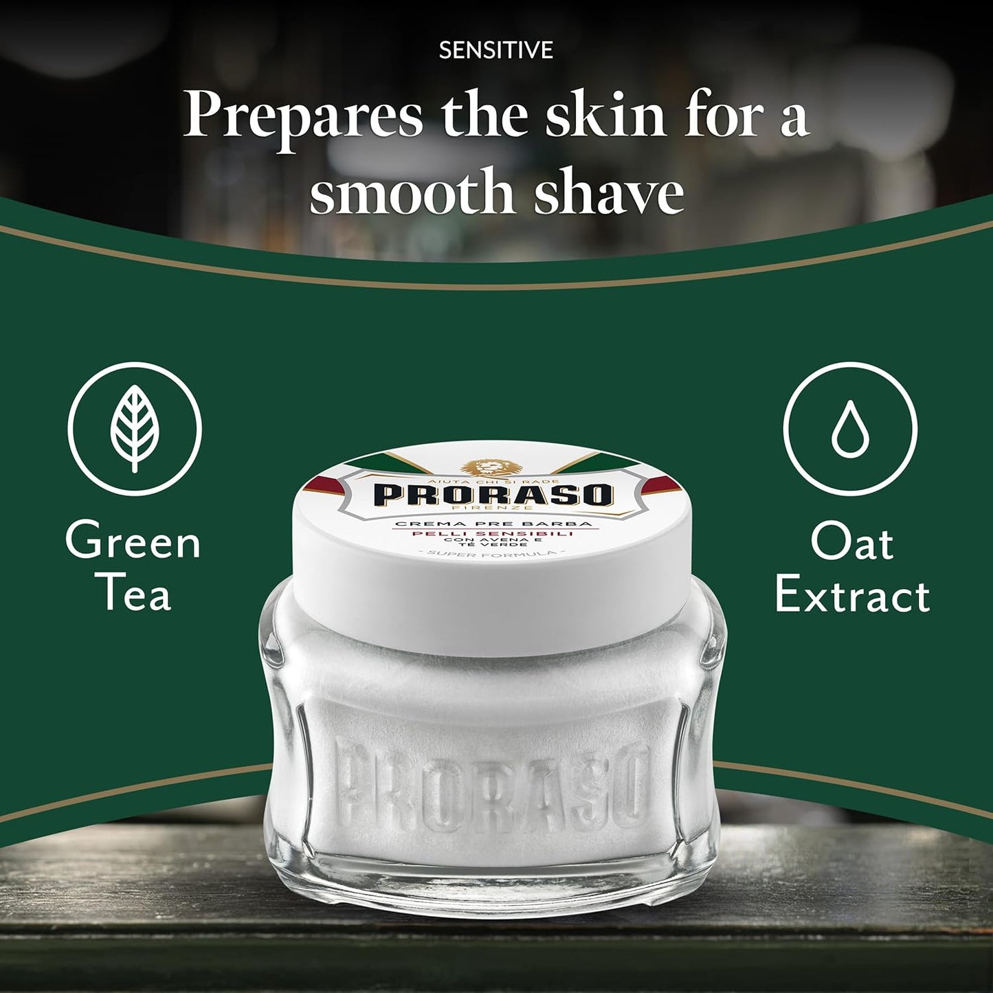 Proraso Pre Shave Cream Sensitive Skin White 3.6 oz - 6 Pack
