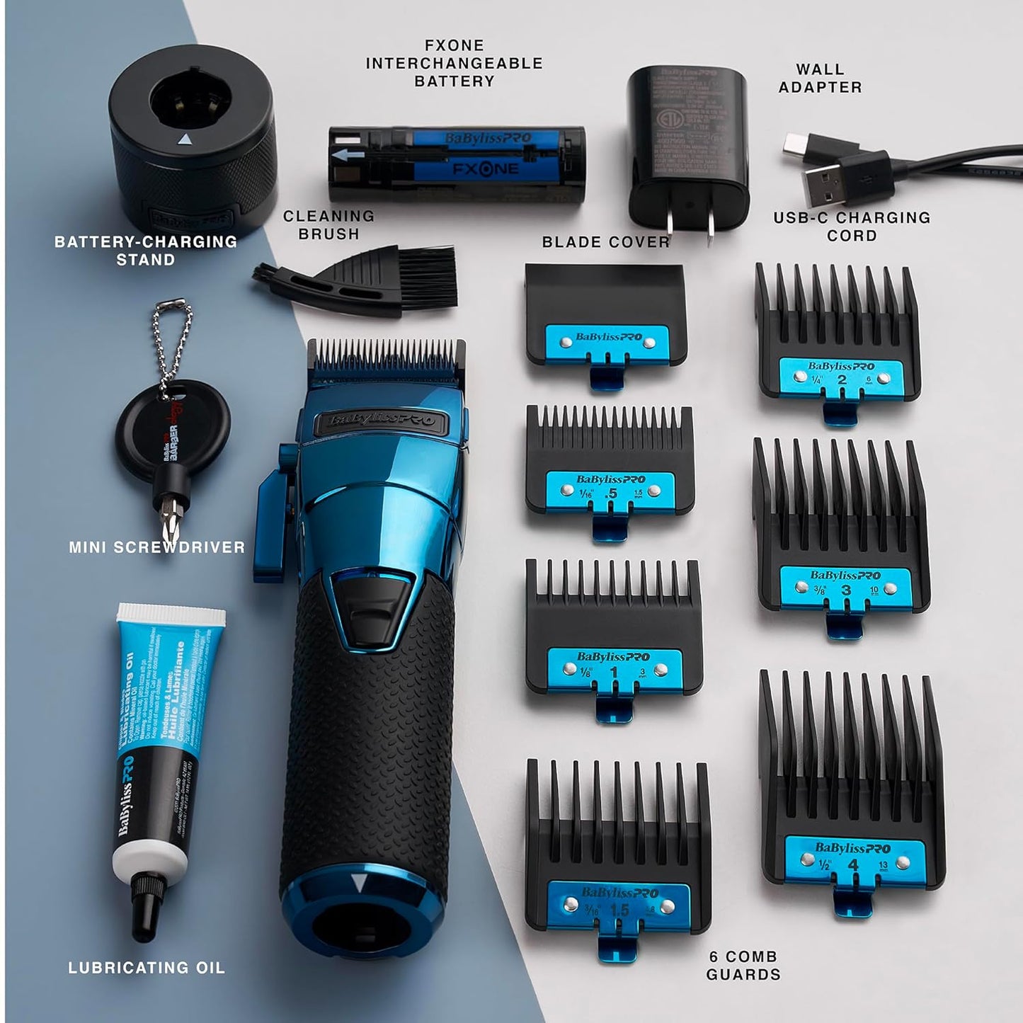 BaBylissPRO FXONE Professional Cordless Hair Clipper BlueFX