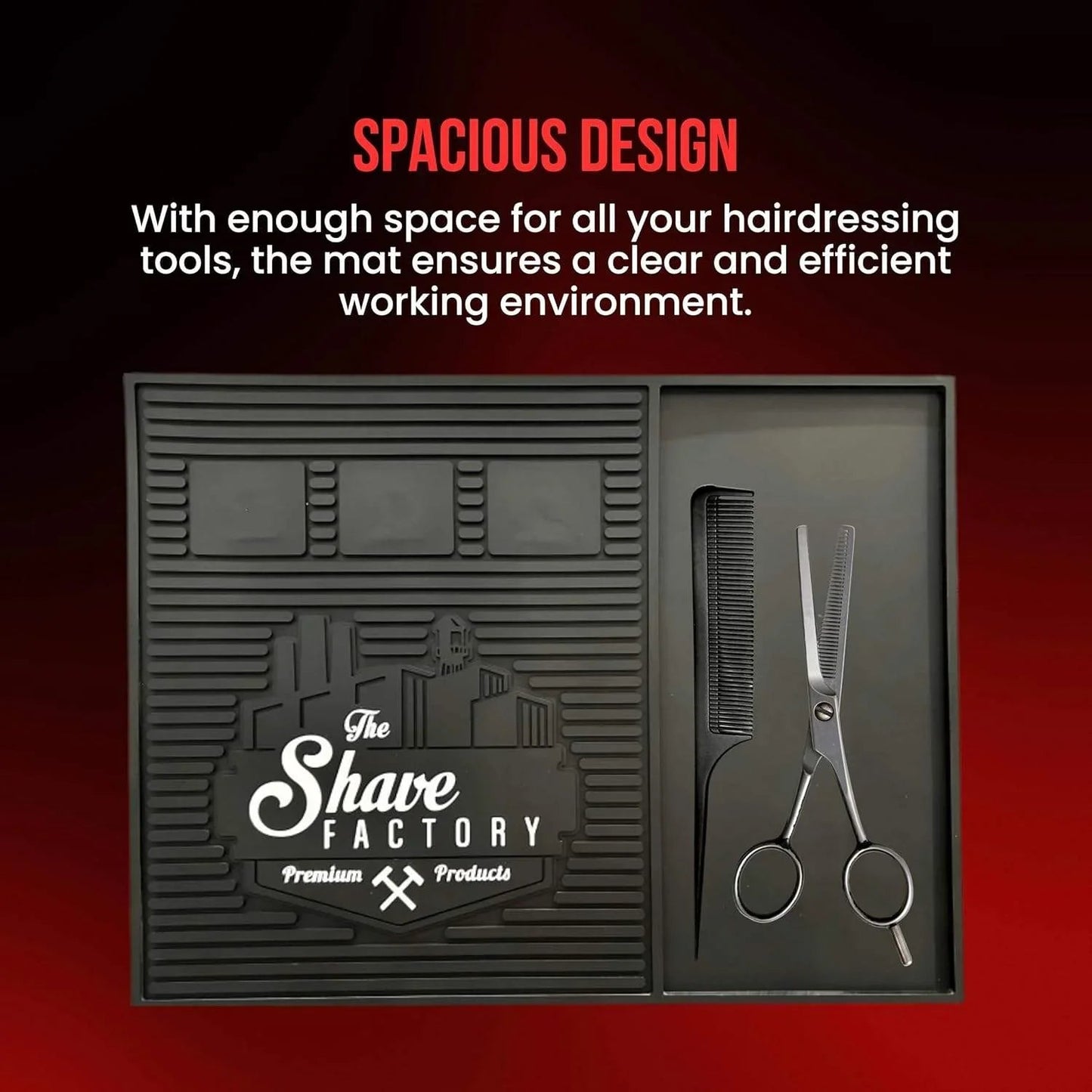 The Shave Factory Magnetic Station Mat - Organizer Mat, Salon Barbershop Work Station Pads