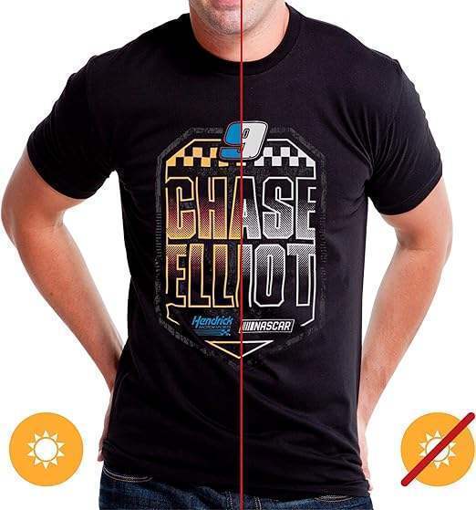NASCAR Mens Classic Crew Tee - Chase Elliot - 7 Black by DelSol for Men - 1 Pc T-Shirt (L)
