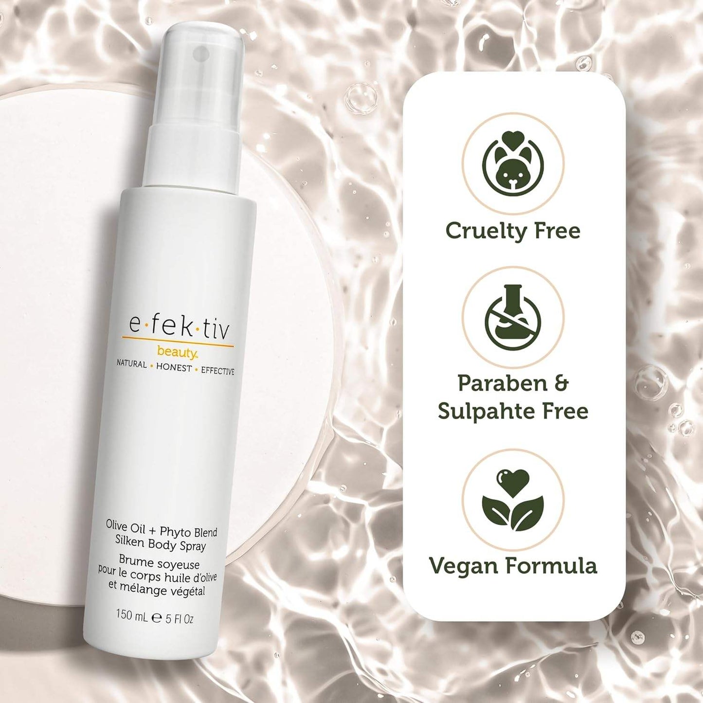 Olive Oil Plus Phyto Blend Silken Body Spray by e.fek.tiv for Unisex - 5 oz Body Spray