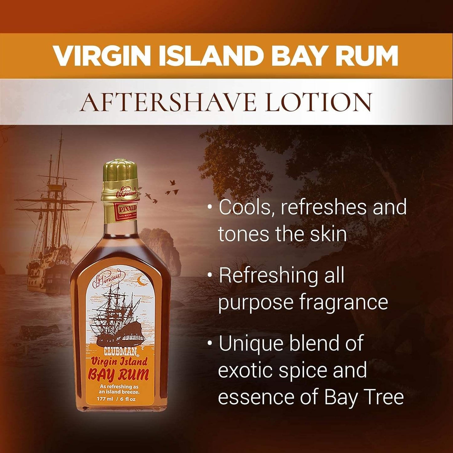 Clubman Virgin Island Bay Rum, 177ml / 6 oz