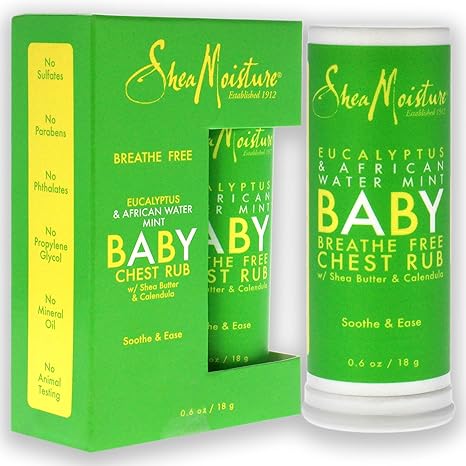 Eucalyptus and African Water Mint Baby Chest Rub by Shea Moisture for Unisex - 0.6 oz Ointment
