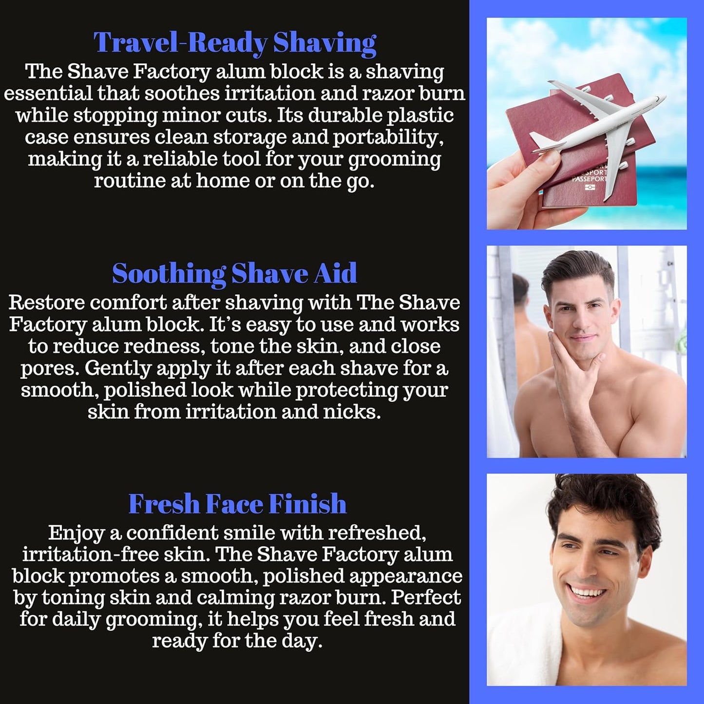 The Shave Factory Alum Block Aftershave for Shaving Razor 100g / 3.53 oz
