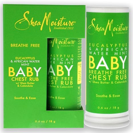 Eucalyptus and African Water Mint Baby Chest Rub - Pack of 2 by Shea Moisture for Unisex - 0.6 oz Ointment