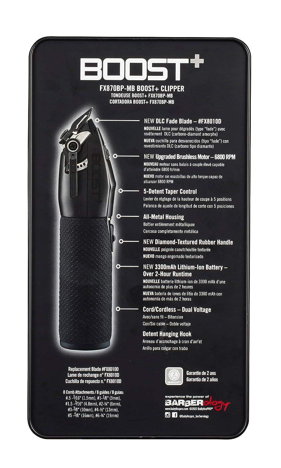 Babyliss Pro FX870BP-MB Matte Black Boost+ Clipper - BarberSets