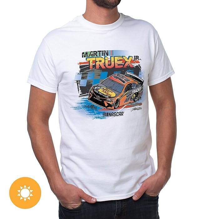 NASCAR Mens Classic Crew Tee - Martin Truex Jr - 2 White by DelSol for Men - 1 Pc T-Shirt (L)