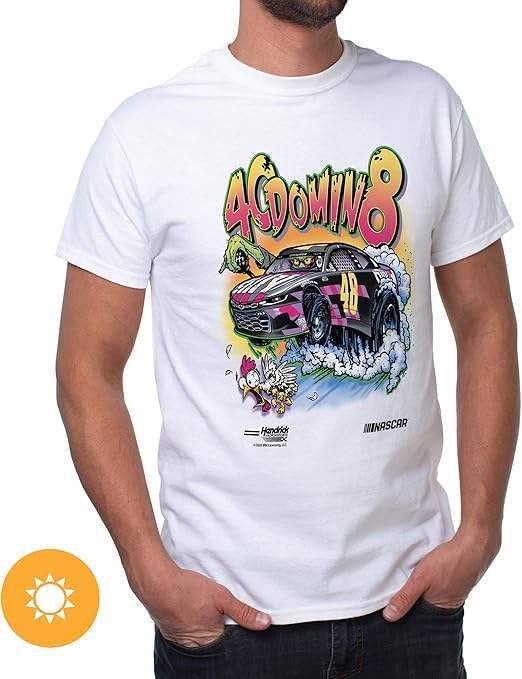 NASCAR Mens Classic Crew Tee - Jimmie Johnson - 3 White by DelSol for Men - 1 Pc T-Shirt (S)