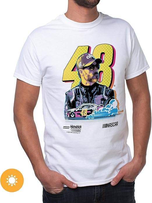 NASCAR Mens Classic Crew Tee - Jimmie Johnson - 4 White by DelSol for Men - 1 Pc T-Shirt (XL)
