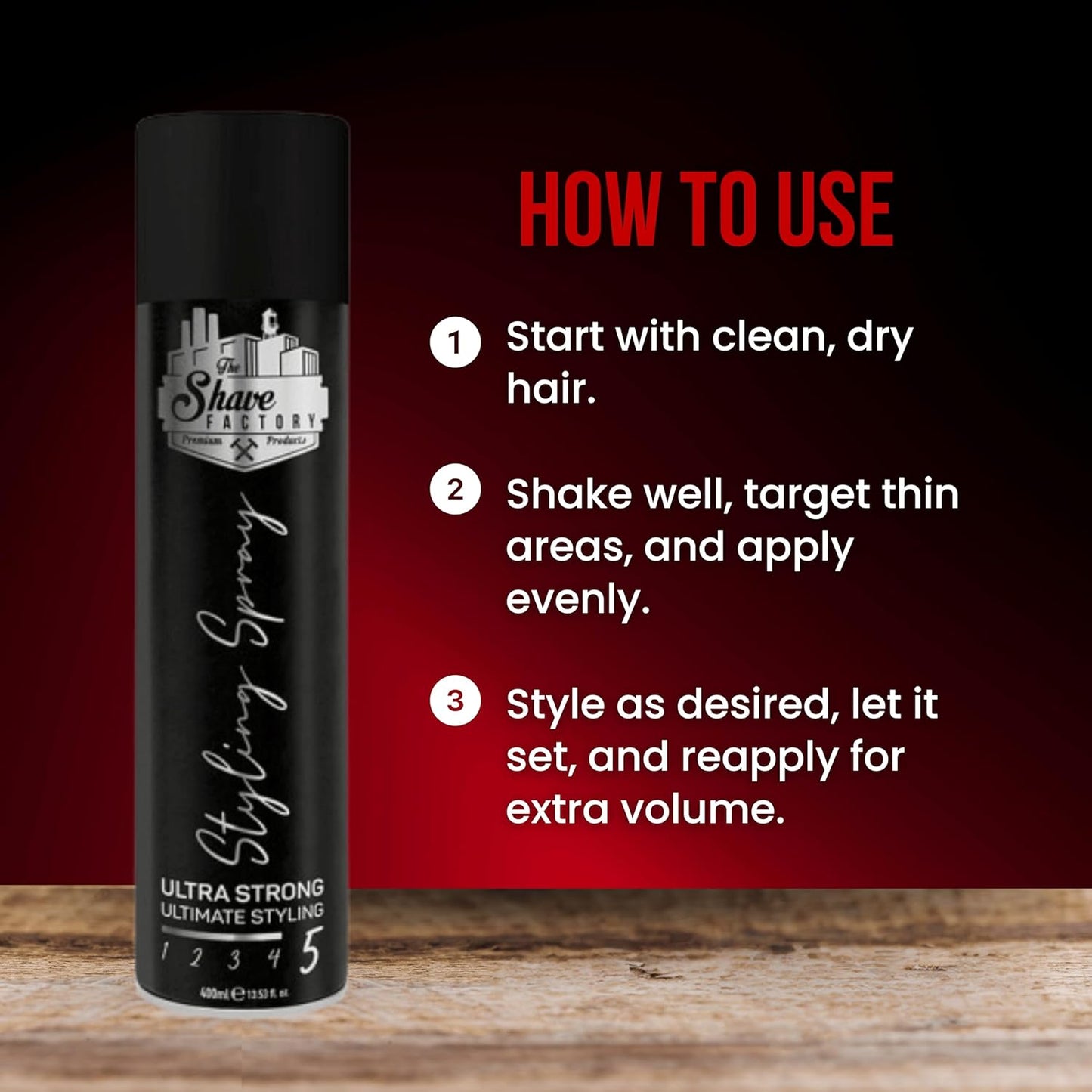 The Shave Factory Hair Styling Spray 750ml / 25.3 oz.