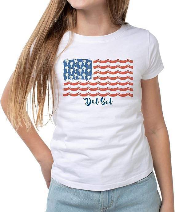 Kids Crew Tee - Tropical Americana by DelSol for Kids - 1 Pc T-Shirt (YXL)