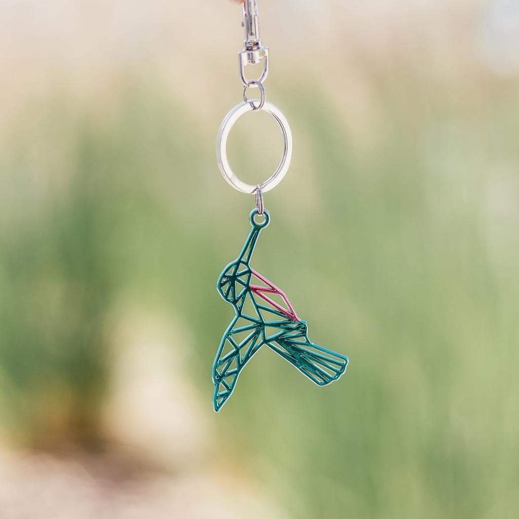 Color-Changing Key Chain Metal Hummingbird - Green by DelSol for Women - 1 Pc Keychain