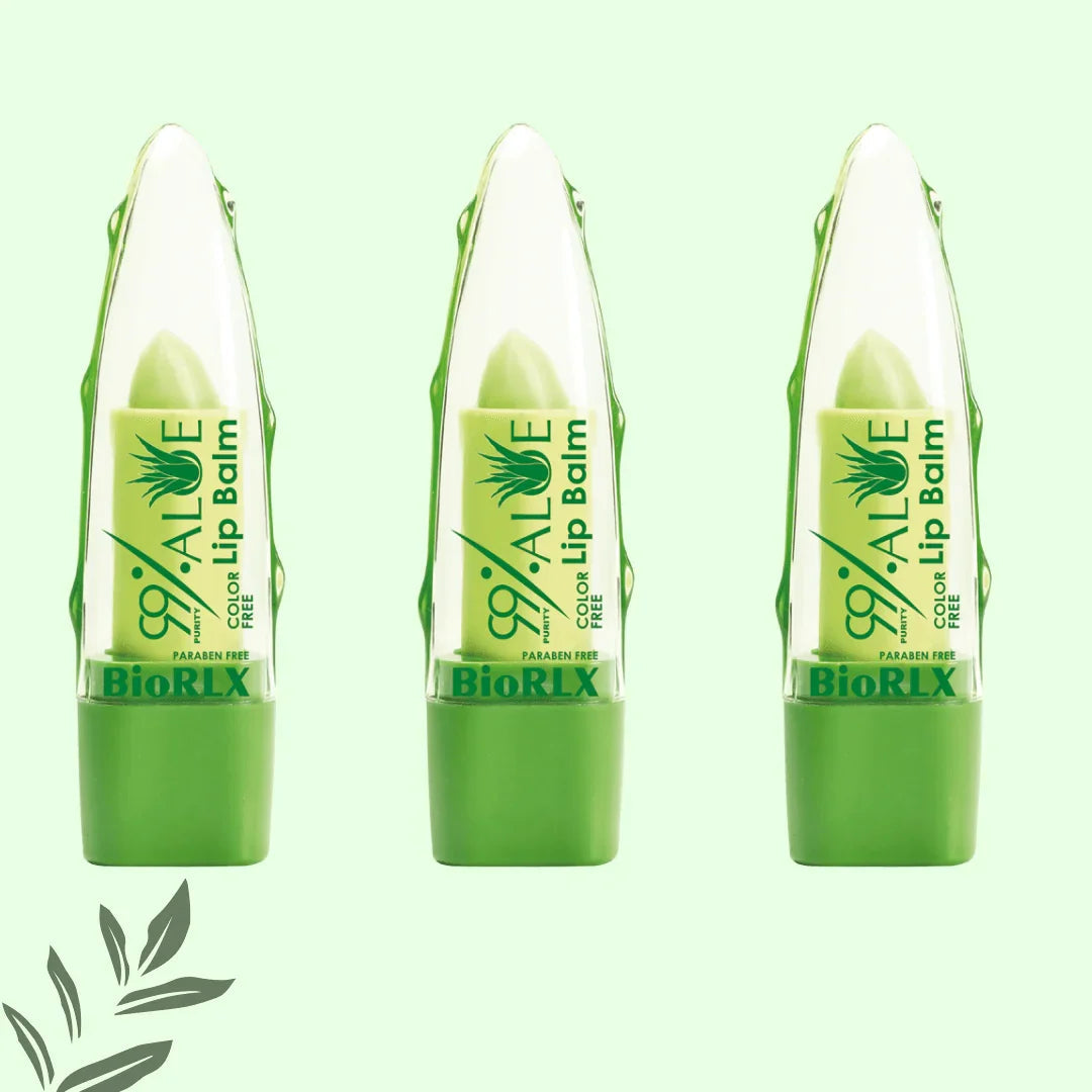 BioRLX 99% Purity Aloe Vera Color Free and Paraben Free Lip Balm